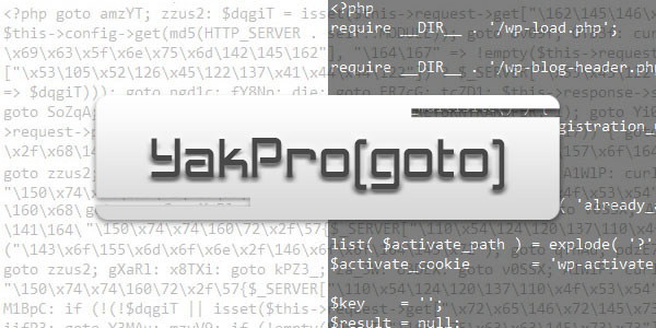 YakPro (goto) obfuscated